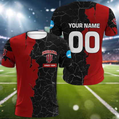 Indiana Hoosiers 3d Cracked Design Personalized Apparel