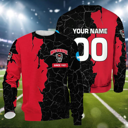 Nc State Wolfpack 3d Cracked Design Personalized Apparel