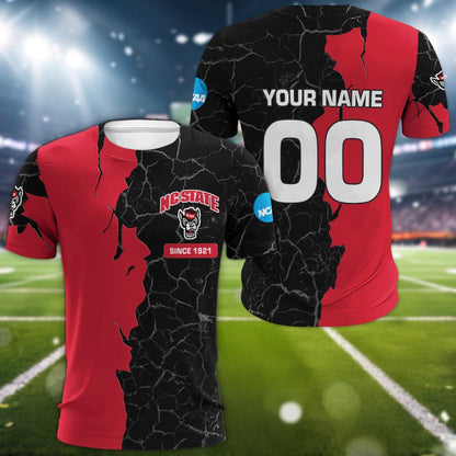 Nc State Wolfpack 3d Cracked Design Personalized Apparel