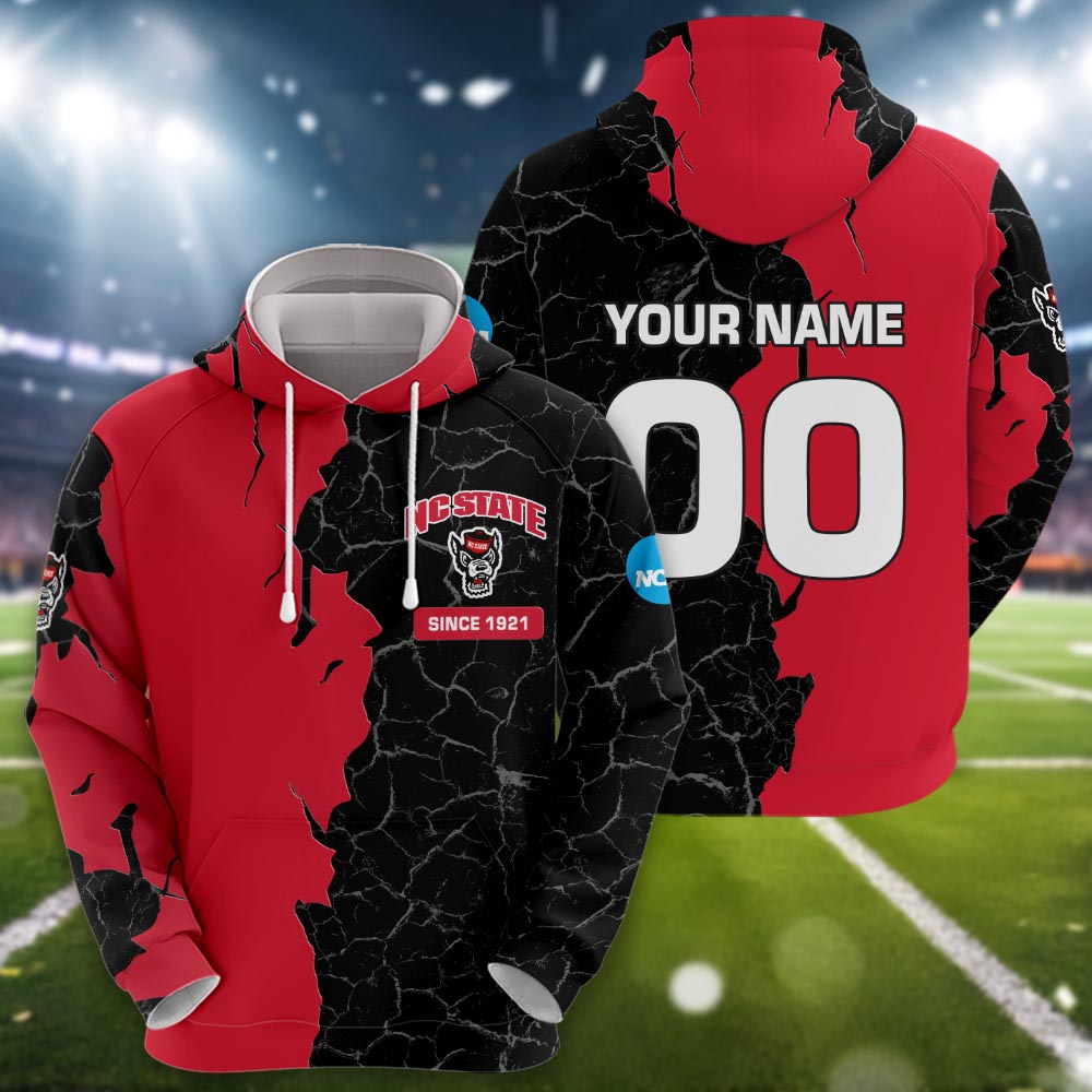 Nc State Wolfpack 3d Cracked Design Personalized Apparel