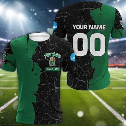 Marshall Thundering Herd 3d Cracked Design Personalized Apparel