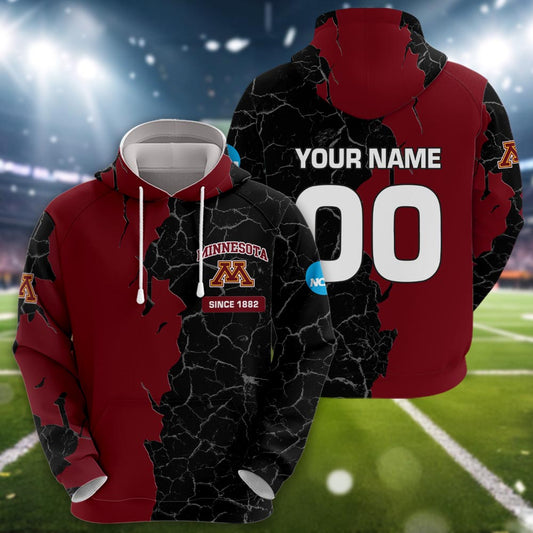 Minnesota Golden Gophers 3d Cracked Design Personalized Apparel