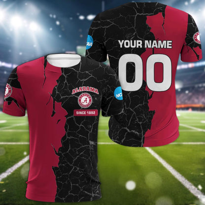 Alabama Crimson Tide 3d Cracked Design Personalized Apparel