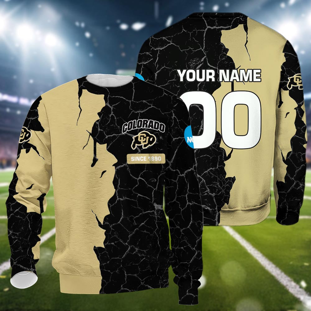 Colorado Buffaloes 3d Cracked Design Personalized Apparel
