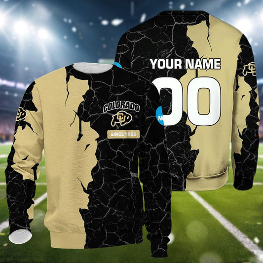 Colorado Buffaloes 3d Cracked Design Personalized Apparel