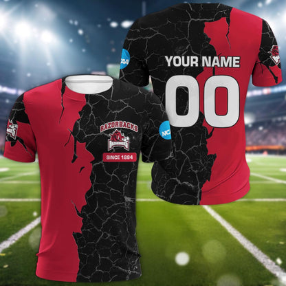 Arkansas Razorbacks 3d Cracked Design Personalized Apparel