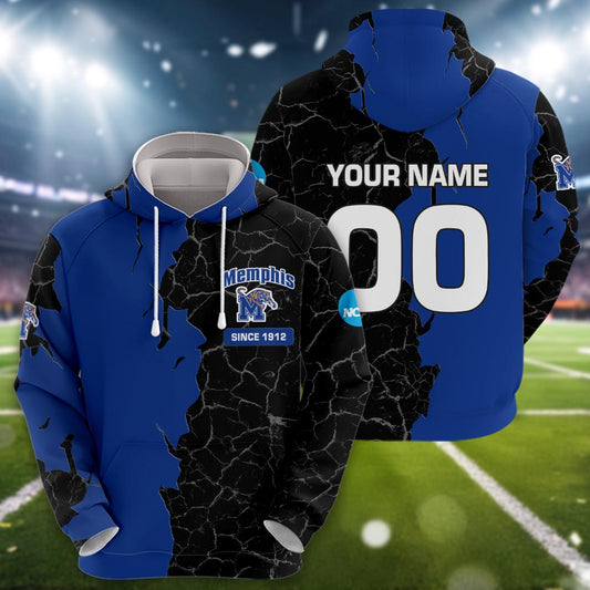 Memphis Tigers 3d Cracked Design Personalized Apparel