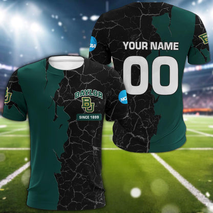 Baylor Bears 3d Cracked Design Personalized Apparel