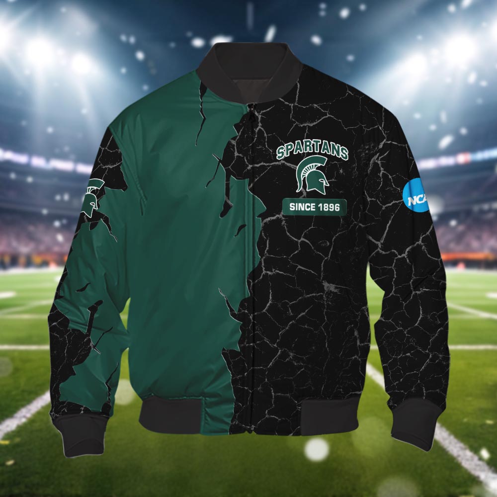 Michigan State Spartans 3d Cracked Design Personalized Apparel