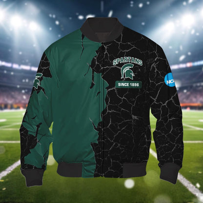 Michigan State Spartans 3d Cracked Design Personalized Apparel