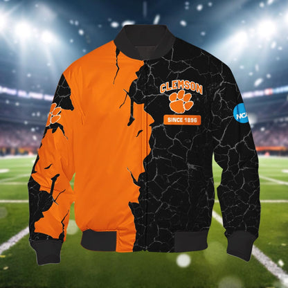 Clemson Tigers 3d Cracked Design Personalized Apparel