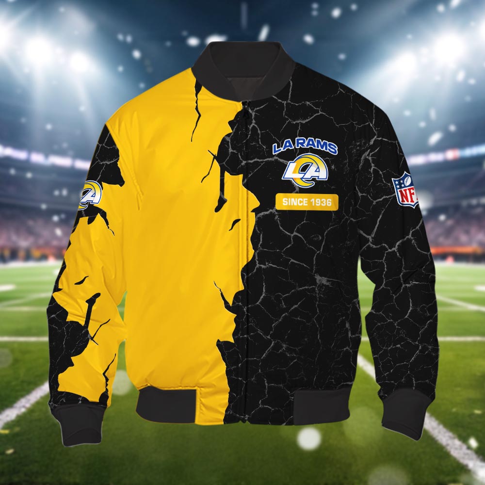 Los Angeles Rams 3d Cracked Design Personalized Apparel