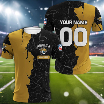Jacksonville Jaguars 3d Cracked Design Personalized Apparel