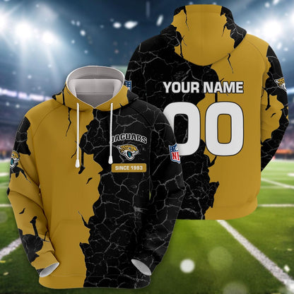 Jacksonville Jaguars 3d Cracked Design Personalized Apparel