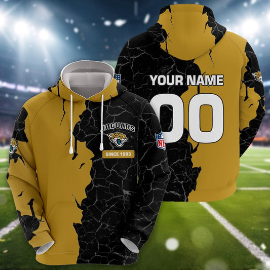 Jacksonville Jaguars 3d Cracked Design Personalized Apparel