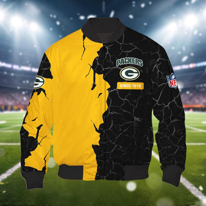 Green Bay Packers 3d Cracked Design Personalized Apparel