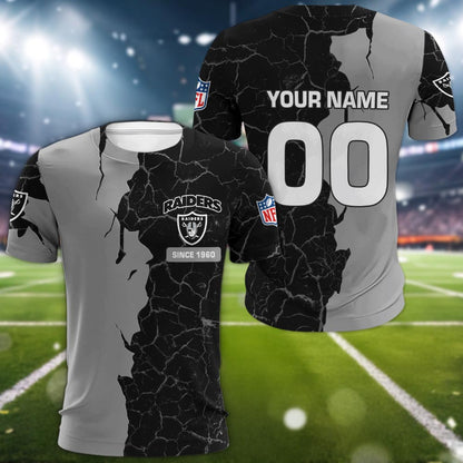 Las Vegas Raiders 3d Cracked Design Personalized Apparel