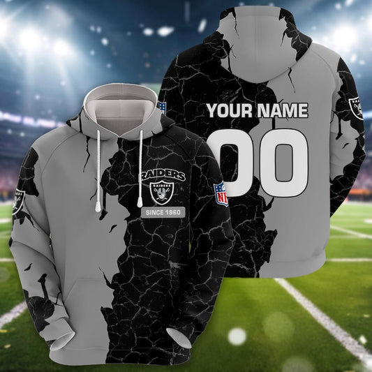 Las Vegas Raiders 3d Cracked Design Personalized Apparel