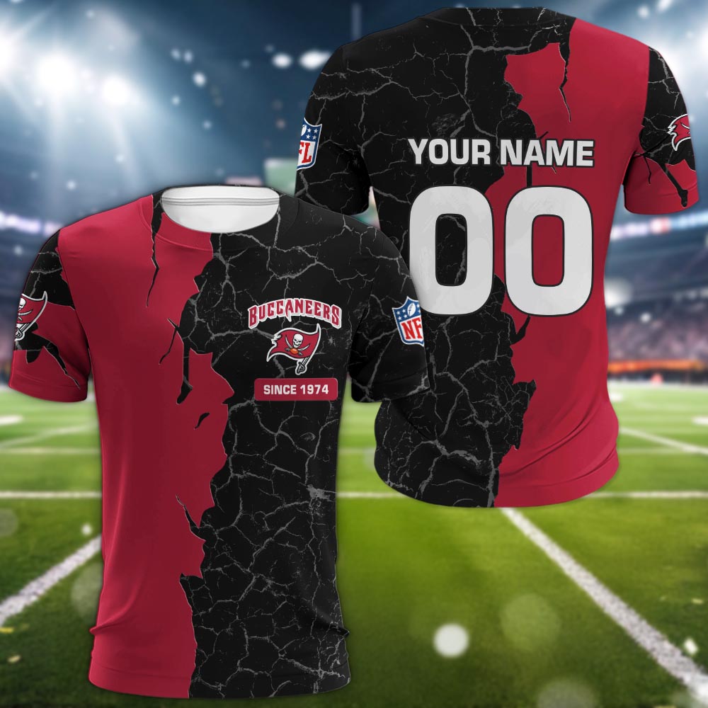 Tampa Bay Buccaneers 3d Cracked Design Personalized Apparel