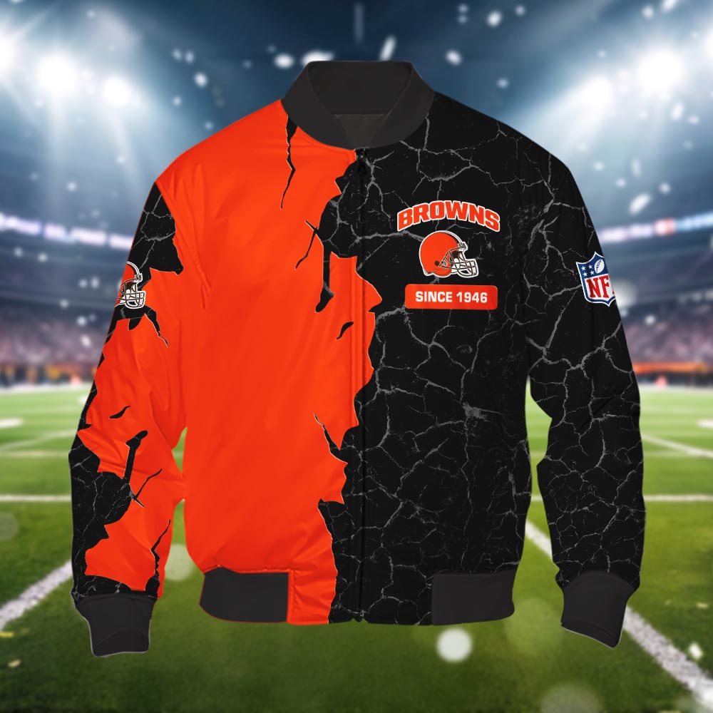 Cleveland Browns 3d Cracked Design Personalized Apparel