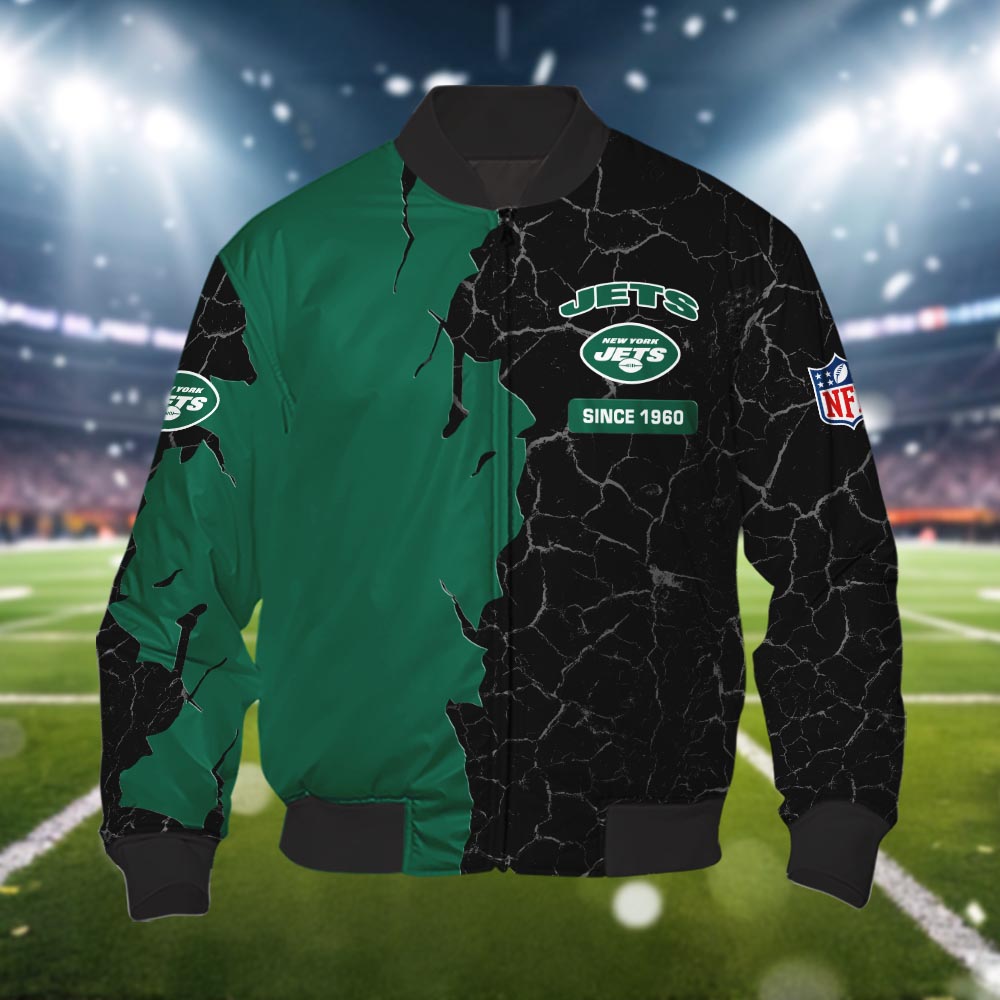 New York Jets 3d Cracked Design Personalized Apparel