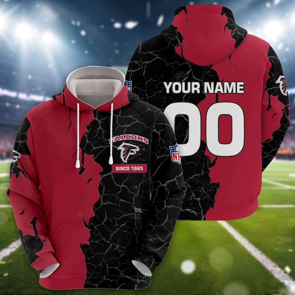 Atlanta Falcons 3d Cracked Design Personalized Apparel