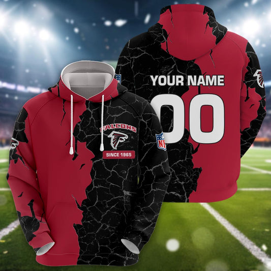 Atlanta Falcons 3d Cracked Design Personalized Apparel