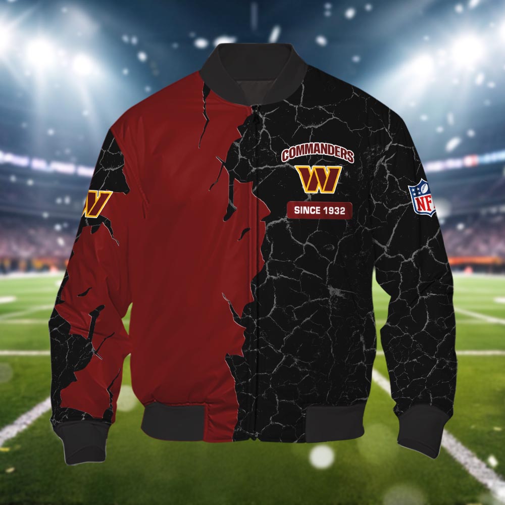 Washington Commanders 3d Cracked Design Personalized Apparel