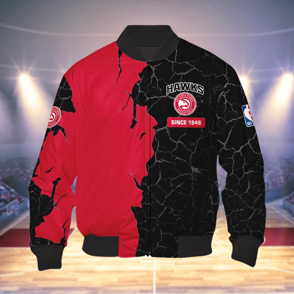 Atlanta Hawks 3d Cracked Design Personalized Apparel