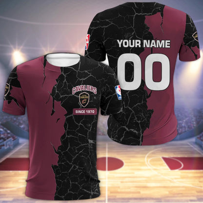 Cleveland Cavaliers 3d Cracked Design Personalized Apparel