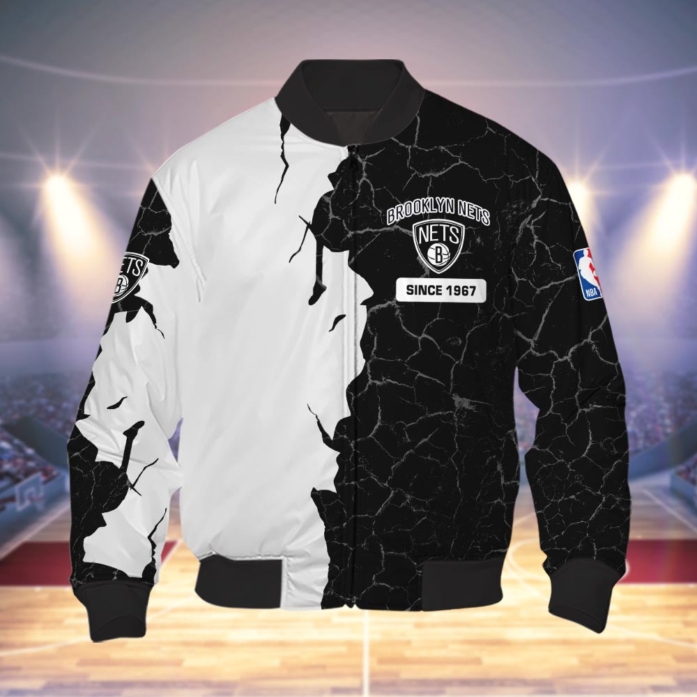 Brooklyn Nets 3d Cracked Design Personalized Apparel