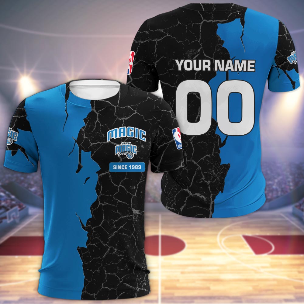 Orlando Magic 3d Cracked Design Personalized Apparel