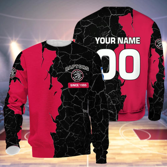 Toronto Raptors 3d Cracked Design Personalized Apparel
