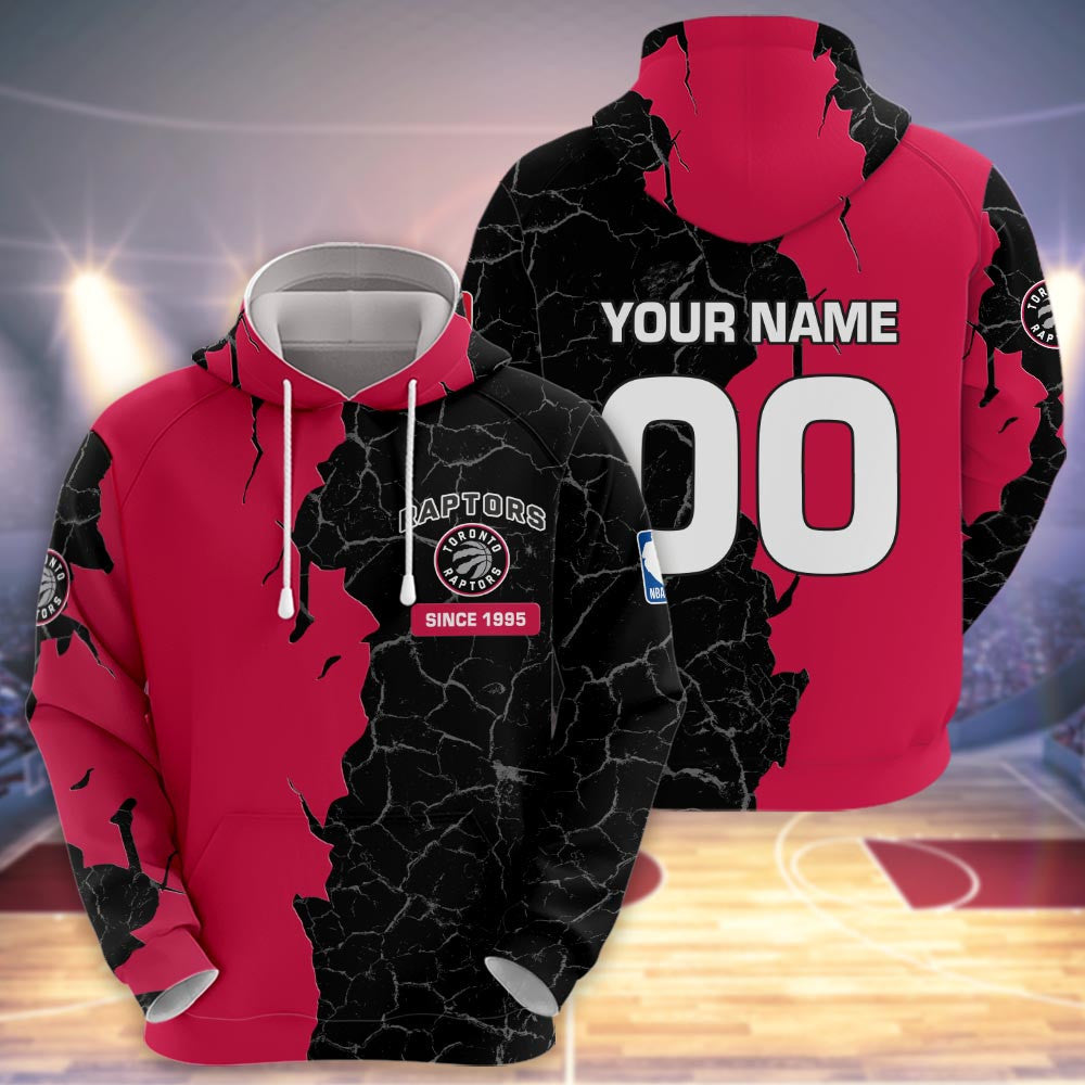 Toronto Raptors 3d Cracked Design Personalized Apparel