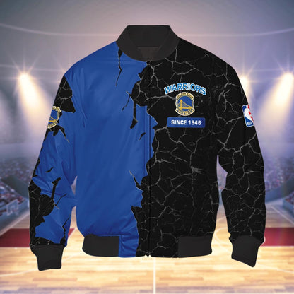 Golden State Warriors 3d Cracked Design Personalized Apparel
