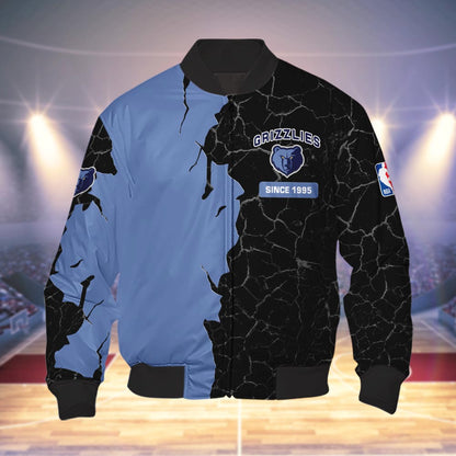 Memphis Grizzlies 3d Cracked Design Personalized Apparel