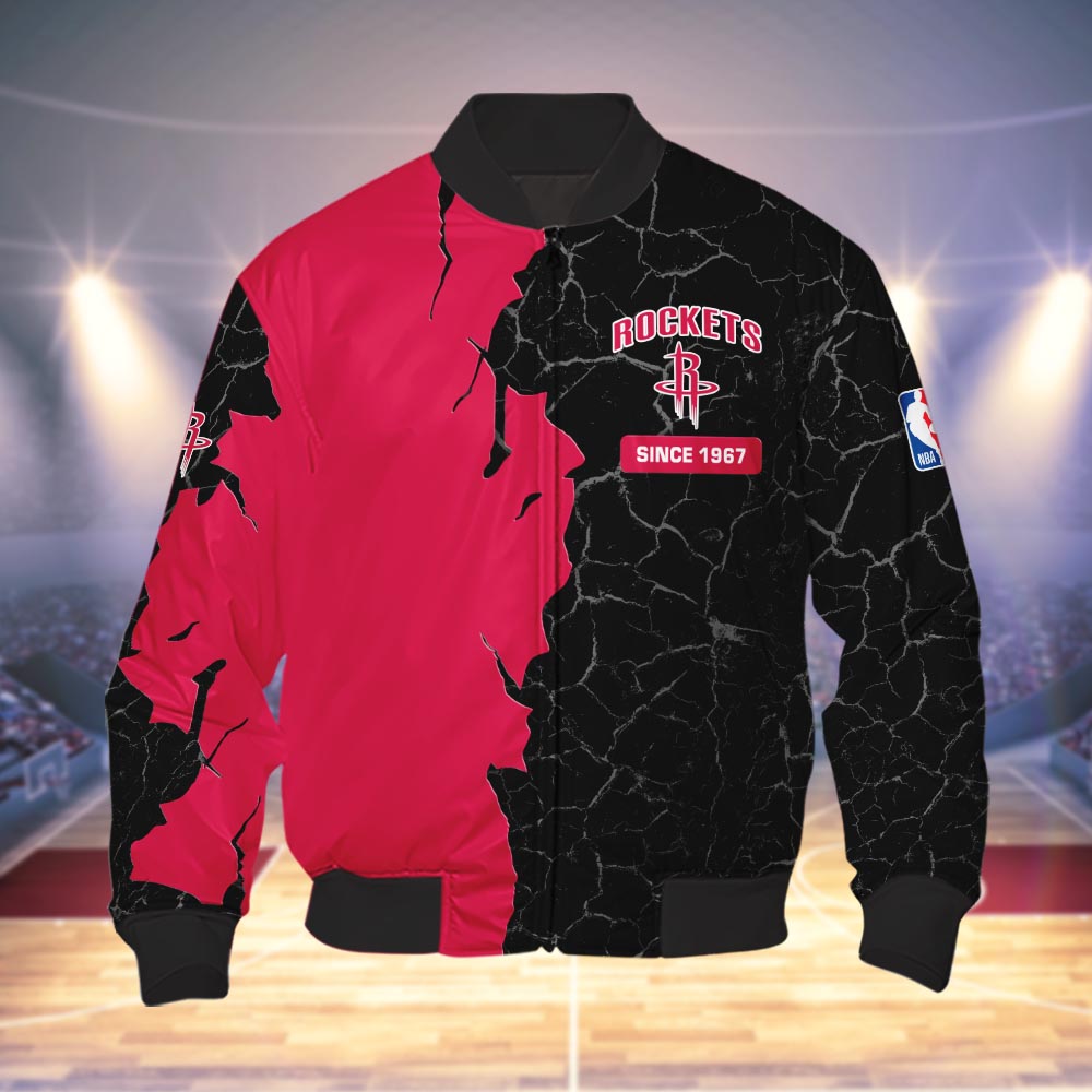 Houston Rockets 3d Cracked Design Personalized Apparel