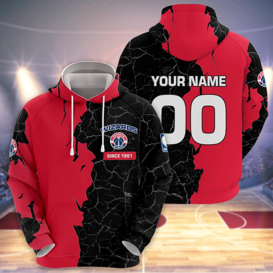 Washington Wizards 3d Cracked Design Personalized Apparel