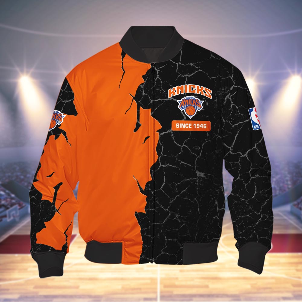 New York Knicks 3d Cracked Design Personalized Apparel