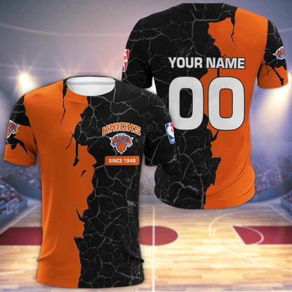 New York Knicks 3d Cracked Design Personalized Apparel