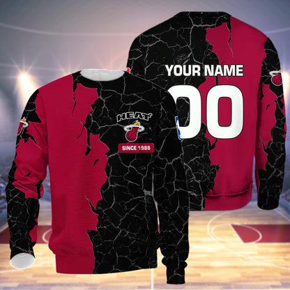 Miami Heat 3d Cracked Design Personalized Apparel