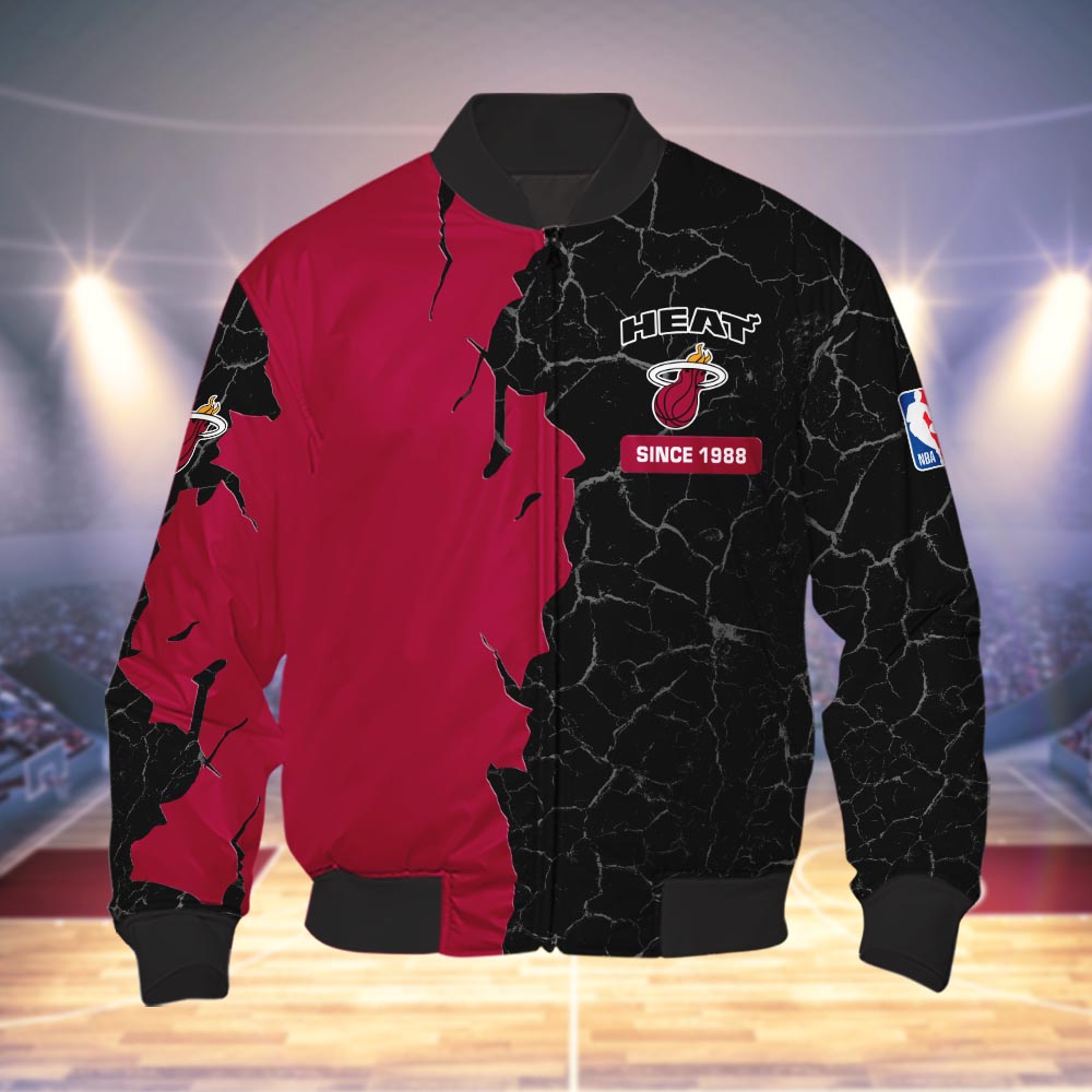 Miami Heat 3d Cracked Design Personalized Apparel