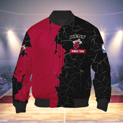 Miami Heat 3d Cracked Design Personalized Apparel