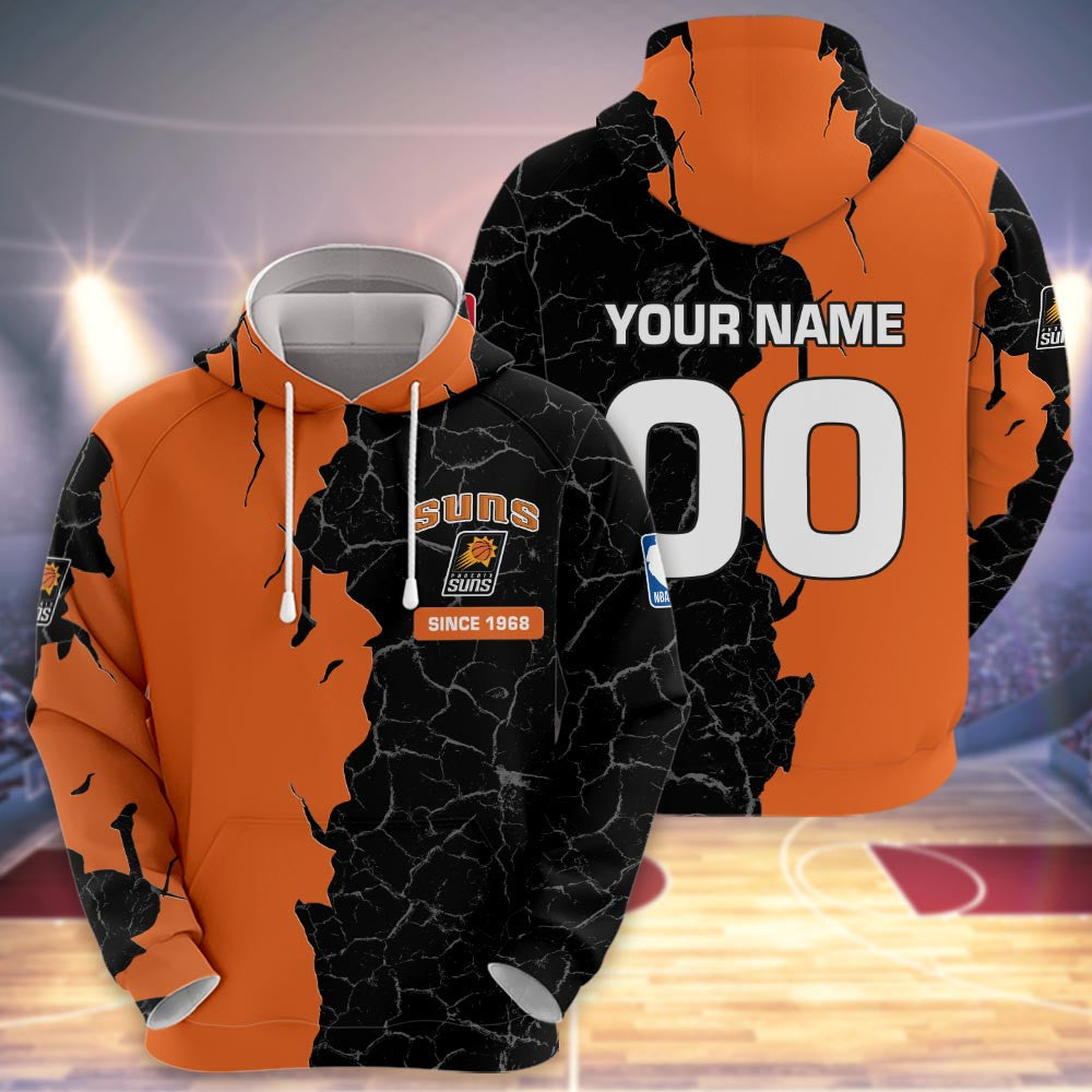 Phoenix Suns 3d Cracked Design Personalized Apparel