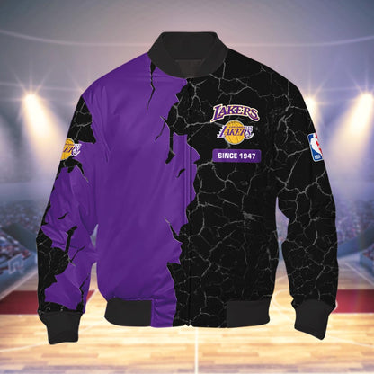 Los Angeles Lakers 3d Cracked Design Personalized Apparel