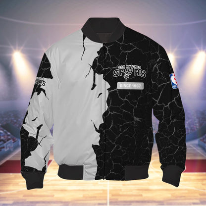 San Antonio Spurs 3d Cracked Design Personalized Apparel