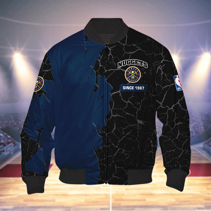 Denver Nuggets 3d Cracked Design Personalized Apparel