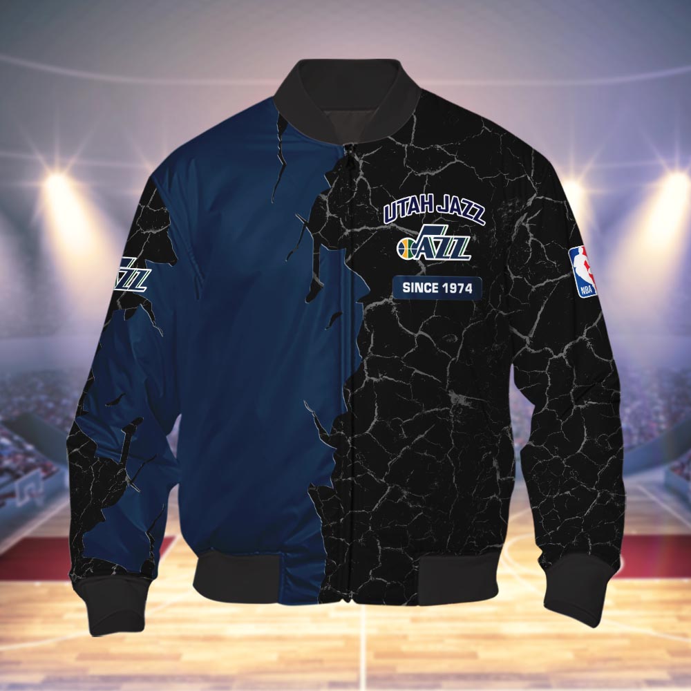Utah Jazz 3d Cracked Design Personalized Apparel