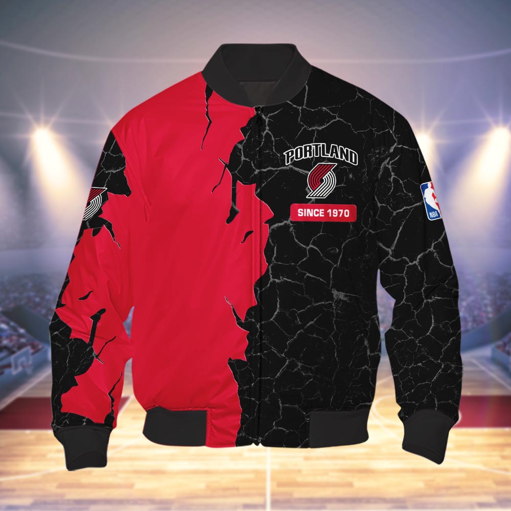 Portland Trail Blazers 3d Cracked Design Personalized Apparel
