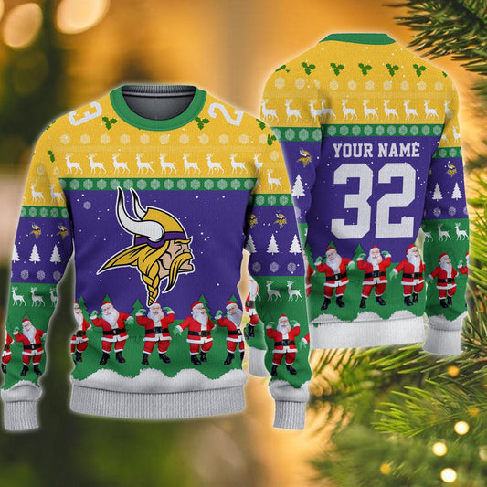 Minnesota Vikings Personalized Christmas Ugly Sweater